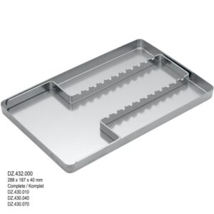 Taca komplet (nieperforowana przykrywka + nieperforowana taca+ przegródka na narzędzia)