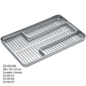 Taca komplet (nieperforowana przykrywka + perforowana taca+ przegródka na narzędzia)