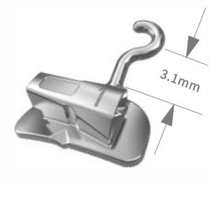 Rurka pojedyncza niezamienna z haczkiem do przyklejania na pierwszy trzonowiec Roth .022 góra lewa