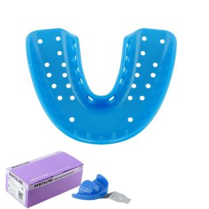 DENTALINE Jednorazowa łyżka wyciskowa jasno niebieska ortodontyczna dolna roz L fig.16 (25 szt.)