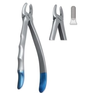 Kleszcze ekstrakcyjne tytanowe anatomiczne do zębów przednich górnych szerokie fig.1