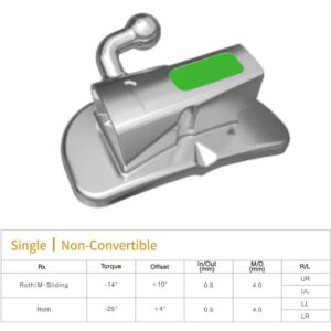 Rurka pojedyncza niezamienna do przyklejania na pierwszy trzonowiec MBT .022 góra prawa