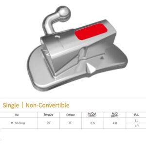 Rurka pojedyncza niezamienna do przyklejania na pierwszy trzonowiec MBT .022 dół prawy