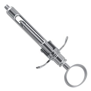 Brass-Series Strzykawka z aspiracją ręczną typ Łamana uchwyt pierścieniowy 18ml.