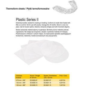 Płytka termoformowalna Seria II kwadratowa 0.75mm/.030"
