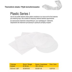 Płytka termoformowalna Seria I okrągła 0.50mm/.020"