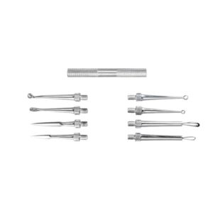 Zestaw narzędzi do usuwania zaskórniaków 8 końcówek i uchwyt