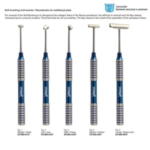 Zestaw narzędzi do bezpiecznej i efektywnej mobilizacji płata pełnej grubości (5 szczoteczek + tacka)