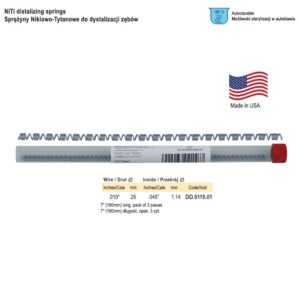 Sprężyny NiTi do dystalizacji zębów .010 x .045 7 (180mm) długość (Opak. 3 szt.)