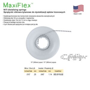 Sprężyny NiTi do dystalizacji zębów .010 x .045 15 (380mm) szpula