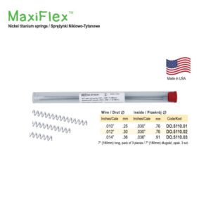 Sprężyny NiTi otwarte, 7" (180mm) długość (Opak. 3 szt.)