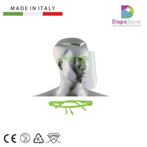 V-1 Przyłbica ochronna z zieloną oprawką + 12 folii