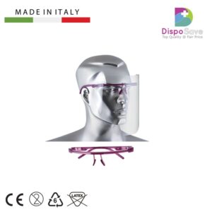 V-1 Przyłbica ochronna z purpurową oprawką + 12 folii