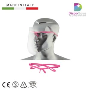 Visor-II Przyłbica ochronna z różową oprawką + 12 folii