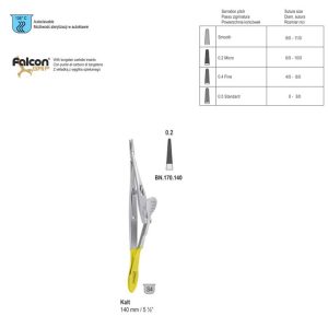 Falcon-Grip Igłotrzymacz Kalt prosty 140mm węglik spiekany