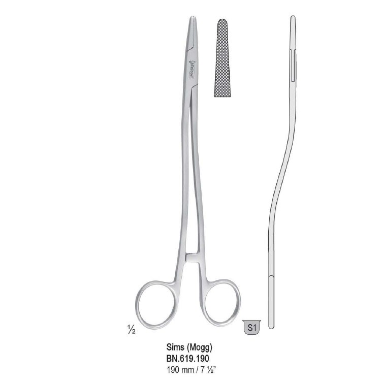 Igłotrzymacz Sims (Mogg) w kształcie S 190mm