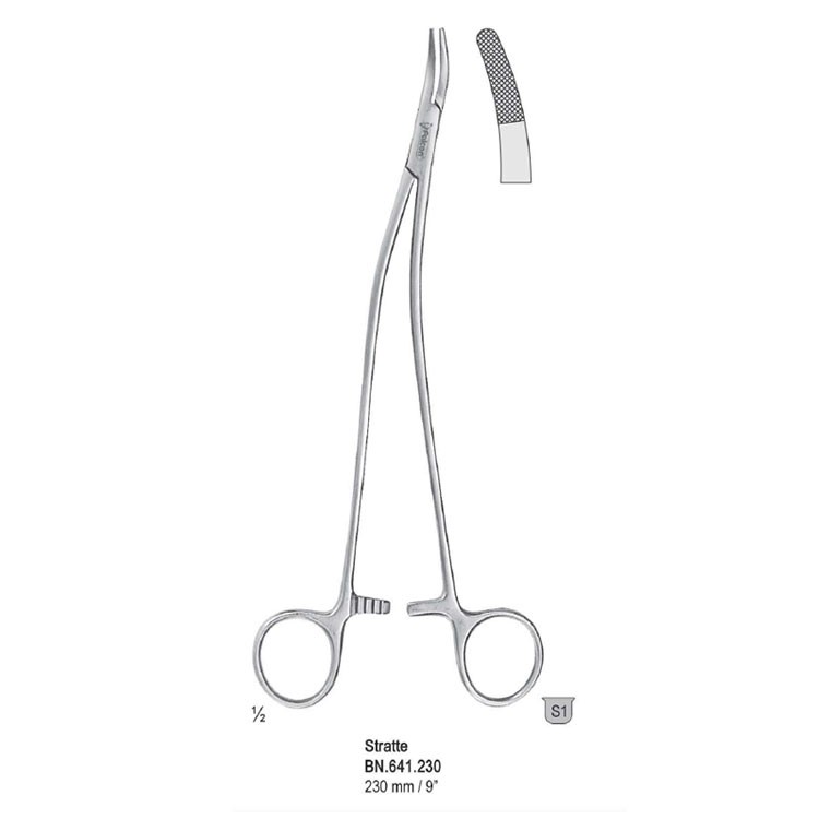 Igłotrzymacz Stratte zagięty 230mm