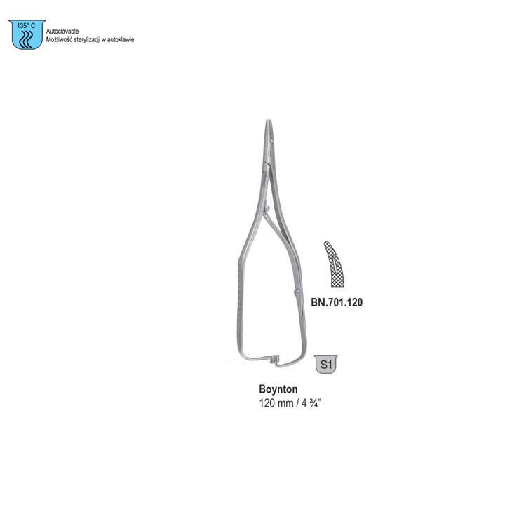 Igłotrzymacz Boynton zagięty 120 mm