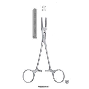 Clamp tubing Presbyterian serrated guarded 180mm