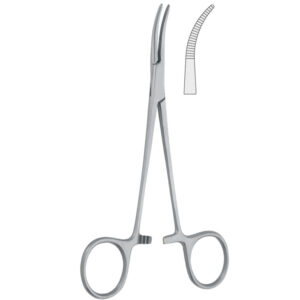 Kleszczyki preparacyjne Mixter-Baby lekko zagięte 135mm