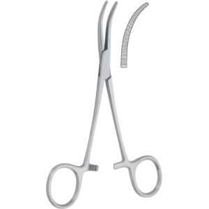 Kleszczyki preparacyjne Overholt-Baby zagięte 135mm