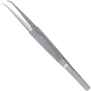 Penseta mikro chirurgiczna z uchwytem półokrągłym zagięta 150mm