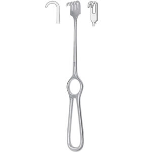 Retractor Volkmann 2-prong blunt 220mm