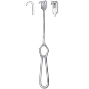 Hak Volkmann 3-zębny półostry 220mm