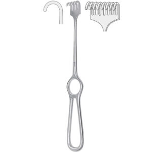 Hak Kocher 8-zębny tępy 220mm