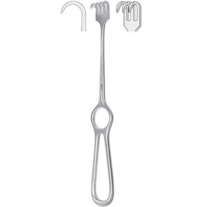 Hak Kocher 3-zębny półostry 220mm