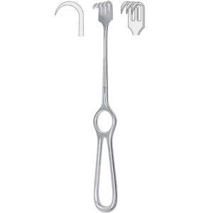 Retractor Kocher 3-prong sharp 220mm