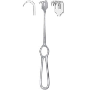 Retractor Kocher 4-prong sharp 220mm