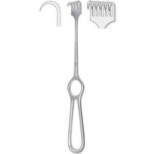 Retractor Kocher 6-prong sharp 220mm