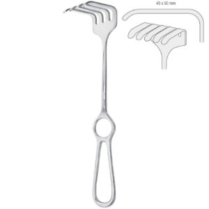 Retractor Israel 5-prong 45x50mm, 250mm