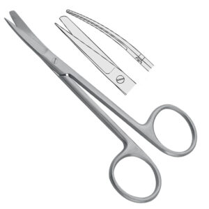Scissors Wagner bl/sh curved 120mm
