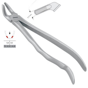 Extracting forceps with anatomical handle fig. 8