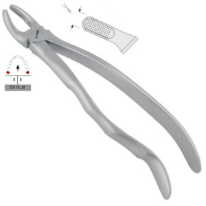 Extracting forceps with anatomical handle fig. 19