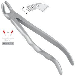 Extracting forceps with anatomical handle fig. 21