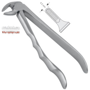 Extracting forceps with anatomical handle fig. 33