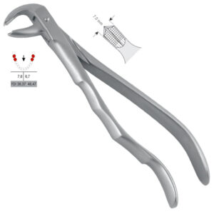 Extracting forceps with anatomical handle fig. 73