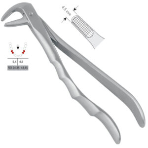 Extracting forceps with anatomical handle fig. 75