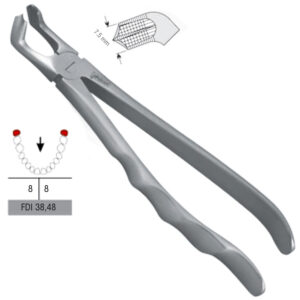 Extracting forceps with anatomical handle fig. 79