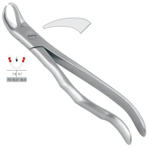 Extracting forceps with anatomical handle fig. 87