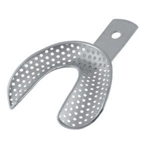 Impression tray edentulous perforated lower