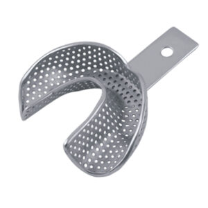 Impression tray anterior depressed perforated lower