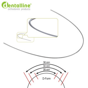 Łuki NiTi D-Form torkujące prostokątne góra .019" x .025", 38mm (10 szt.)
