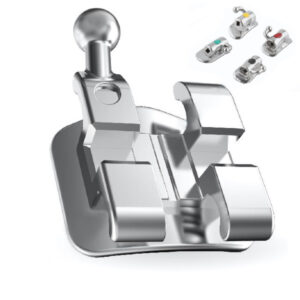 Mini GEM brackets kit MBT .022" slot, hooks on 3 with single non-convertible tube, 7-7,  laser mark in base