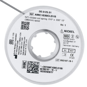 NiTi closed coil spring .010" x .030", 15" (380mm) spool