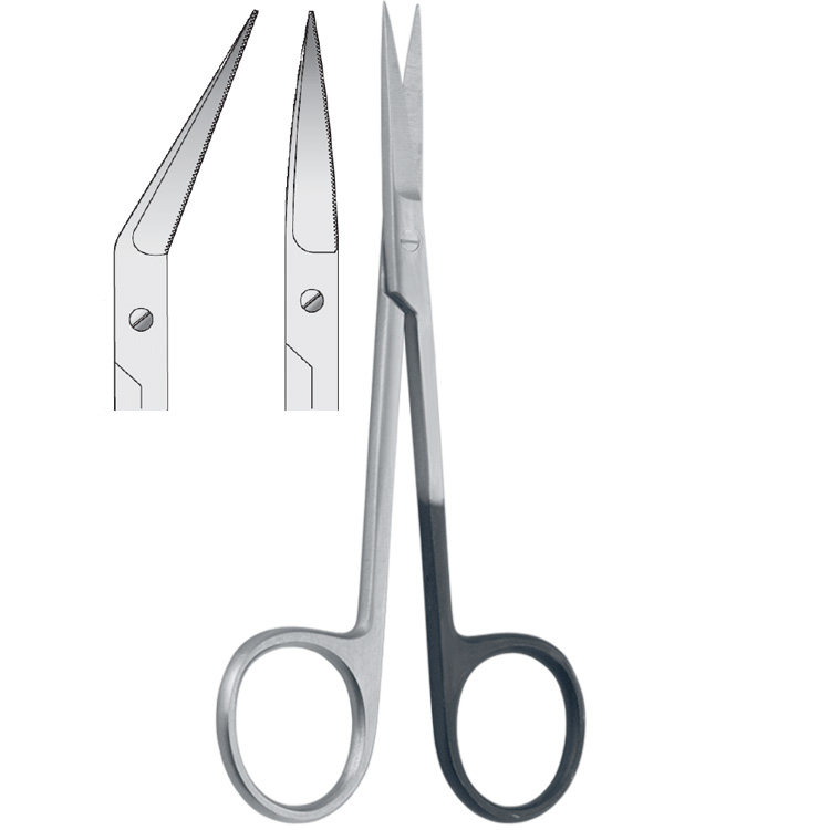 Scissors Falcon angled 120mm, one blade serrated
