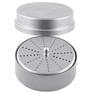 Aluminium round bur box for 72 burs FG and CA/RA, Silver